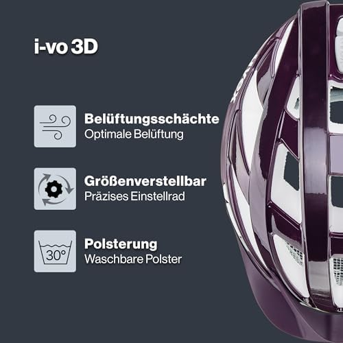uvex i-vo 3D Helm - Leichter Allround-Schutz für Damen & Herren - individuelle Größenanpassung und LED-Erweiterung