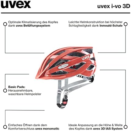 uvex i-vo 3D Helm - Leichter Allround-Schutz für Damen & Herren - individuelle Größenanpassung und LED-Erweiterung