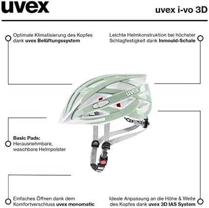 uvex i-vo 3D Helm - Leichter Allround-Schutz für Damen & Herren - individuelle Größenanpassung und LED-Erweiterung