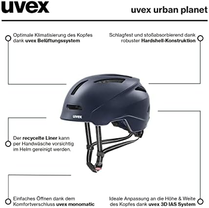 uvex urban planet - Robuster City-Helm für Damen und Herren - aus Recyclingmaterial mit optimaler Belüftung für städtisc
