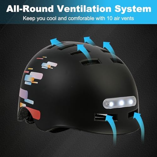 SelfLove Fahrradhelm mit LED-Scheinwerfer und Rücklicht - Sicherer, leichter Helm für Radfahrer*innen im Alltag