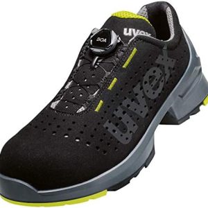 Uvex 1 BOA Sicherheitsschuhe S1 SRC, leichte Halbschuhe für Damen & Herren, ideal für Arbeit & Freizeit, Schwarz/Lime