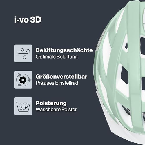 uvex i-vo 3D Helm - Leichter Allround-Schutz für Damen & Herren - individuelle Größenanpassung und LED-Erweiterung