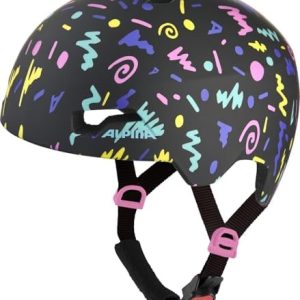 ALPINA Hackney - Leichter, bruchfester Fahrradhelm für Kinder mit optimaler Belüftung & LED für sichere Ausflüge