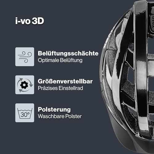 uvex i-vo 3D Helm - Leichter Allround-Schutz für Damen & Herren - individuelle Größenanpassung und LED-Erweiterung